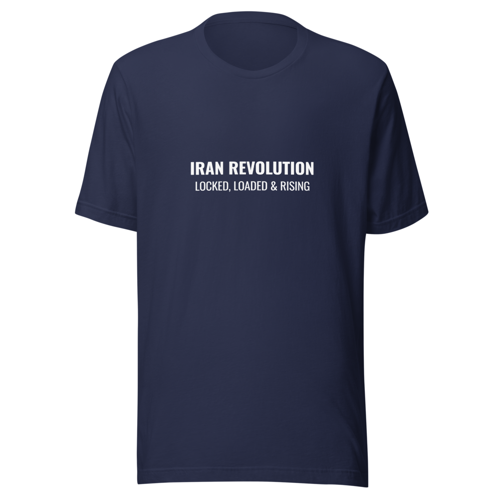Iran Revolution: Locked, Loaded & Rising T-Shirt - Navy